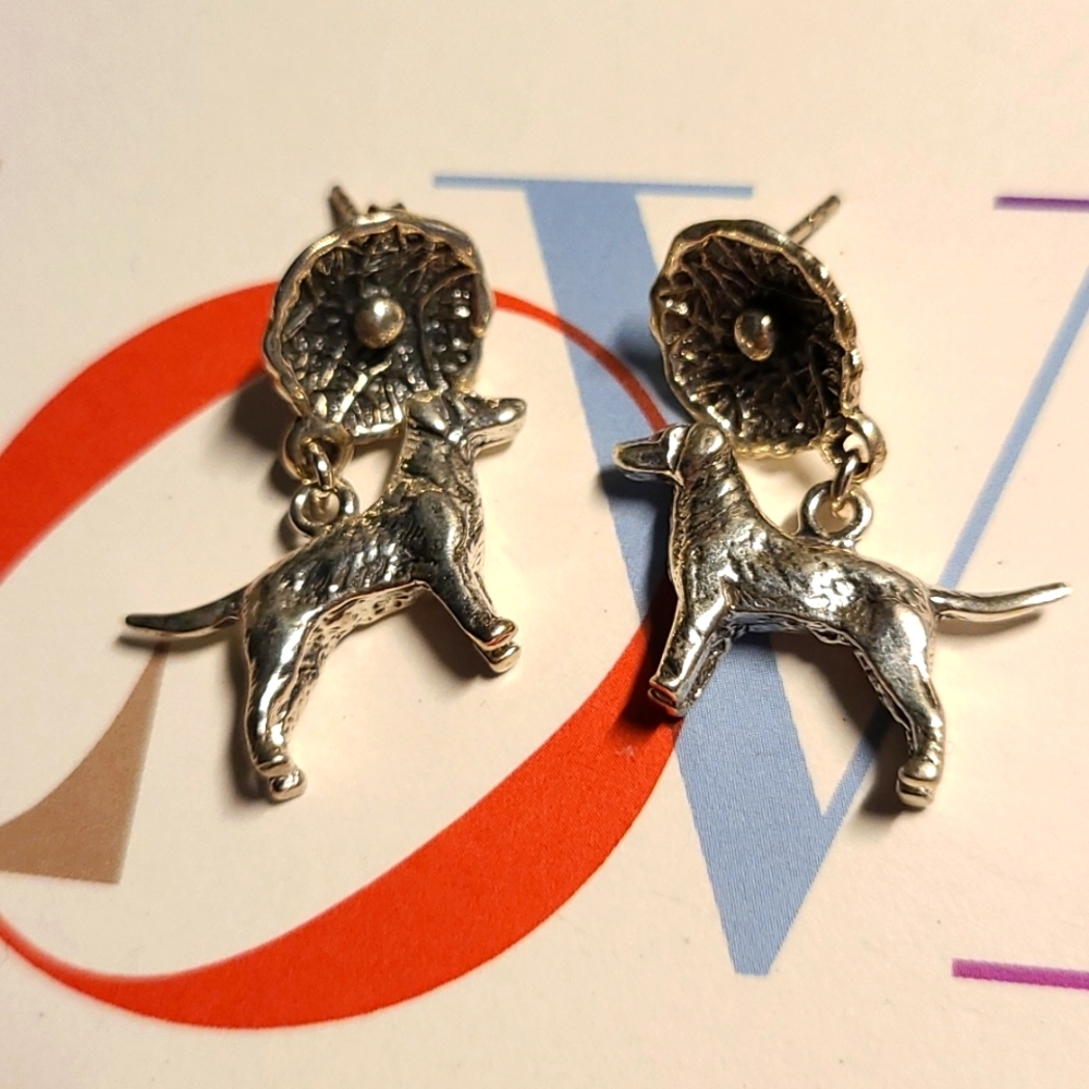 Earrings of Sterling Silver of Dogs